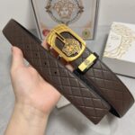 原單Versace凡賽斯頭層牛皮腰帶3.8cm男士皮帶