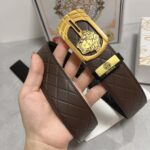 原單Versace凡賽斯頭層牛皮腰帶3.8cm男士皮帶