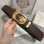 原單Versace凡賽斯頭層牛皮腰帶3.8cm男士皮帶