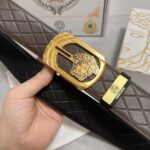 原單Versace凡賽斯頭層牛皮腰帶3.8cm男士皮帶