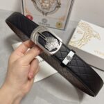 高仿Versace凡賽斯頭層牛皮腰帶3.8cm男士皮帶
