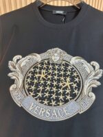復刻Versace凡賽斯重工刺繡施華洛世奇小鑽點綴鑲嵌短袖T恤