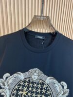 復刻Versace凡賽斯重工刺繡施華洛世奇小鑽點綴鑲嵌短袖T恤