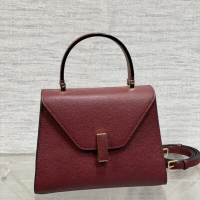原單A貨𝐕𝐚𝐥𝐞𝐗𝐭𝐫𝐚包包 Iside Top handle mini bag 手提包單肩包 酒紅色
