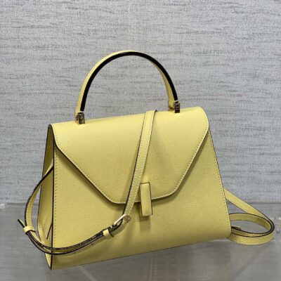 複刻高仿𝐕𝐚𝐥𝐞𝐗𝐭𝐫𝐚包包 Iside Top handle medium bag 手提包單肩包 黃色