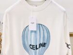 復刻Celine賽琳春夏系列旅行熱氣球直噴印花重磅純棉白色T恤