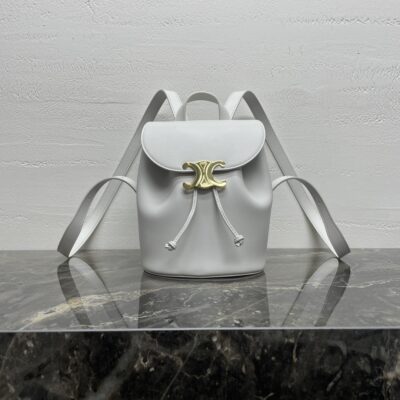 原單Celine賽琳Bonnie白色牛皮雙肩包後背118702