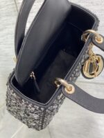 高仿Dior Lady女士黑色串珠手提包