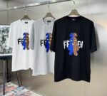 高仿網站Fendi芬迪新款FD家族FF男女同款短袖T恤三色