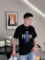 高仿網站Fendi芬迪新款FD家族FF男女同款短袖T恤三色
