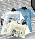 高仿服飾Fendi芬迪卡通動物園印花logo字母圖案T恤
