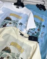 高仿服飾Fendi芬迪卡通動物園印花logo字母圖案T恤