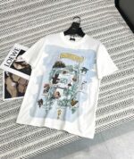 高仿服飾Fendi芬迪卡通動物園印花logo字母圖案T恤