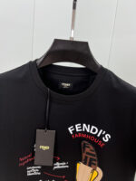 復刻Fendi芬迪新品刺繡香蕉字母印花標識短袖T恤