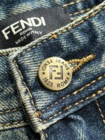 頂級Fendi芬迪補丁寬鬆牛仔褲直筒長褲
