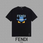 高仿Fendi芬迪25SS黑色短袖T恤LOGO印花短袖