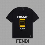 頂級Fendi芬迪25SS黑色短袖T恤男女同款