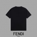 頂級Fendi芬迪25SS黑色短袖T恤男女同款