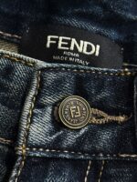 高仿Fendi芬迪補丁牛仔褲直筒長