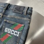 高仿gucci古馳2025歐洲專櫃新款数位印花牛仔褲