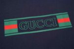 原單gucci古馳新款旗幟圖案寶藍色短袖T恤