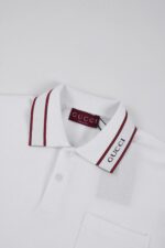 原單gucci古馳新款白色翻領POLO衫
