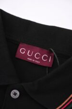 高仿衣服gucci古馳新款黑色翻領POLO衫