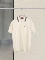 高仿衣服gucci古馳2025SS新款領子撞色撞色設計POLO衫