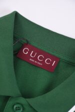 復刻gucci古馳2025SS新款綠色領子撞色設計POLO衫
