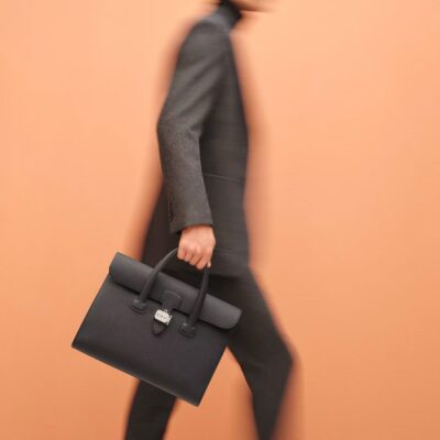 原單Hermes愛馬仕黑色Togo皮手提包公事包