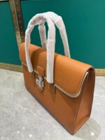 復刻Hermes愛馬仕棕色Togo皮手提包公事包