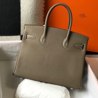 復刻Hermes愛馬仕大象灰銀扣Birkin鉑金包TOGO皮
