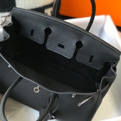 頂級Hermes愛馬仕黑色銀扣Birkin鉑金包TOGO皮