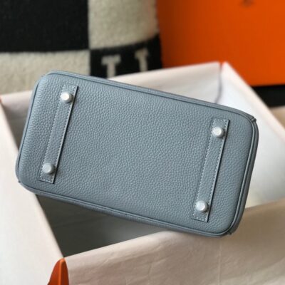 原單Hermes愛馬仕淺藍銀扣Birkin鉑金包TOGO皮