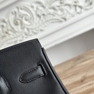 高仿Hermes愛馬仕shoulder birkin 29cm ev皮黑色銀扣手提包