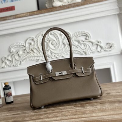 原單Hermes愛馬仕shoulder birkin 29cm ev皮大象灰銀扣手提包