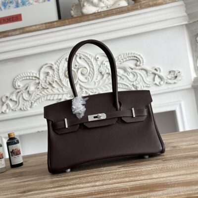 復刻Hermes愛馬仕shoulder birkin 29cm ev皮酒紅銀扣手提包