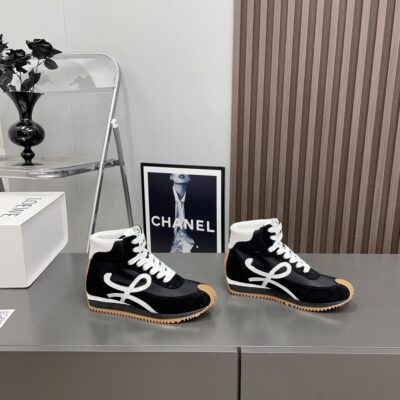 原單LOEWE羅意威黑色百搭款情侶高幫德訓鞋