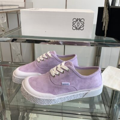 復刻LOEWE羅意威走秀款Ballet Runner 2.0情侶款芭蕾紫色運動鞋