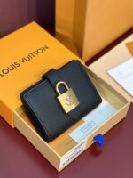 高仿錢包LV路易威登M12408黑色Portfoille Locky 短夾