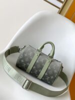 原單LV路易威登M46271黑花Keepall 25手袋枕頭包