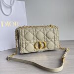 Dior 迪奧精品仿製 Caro 米白羊皮金扣鏈條包