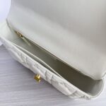 Dior 迪奧復刻版 Caro 奶油白羊皮金扣鏈條包