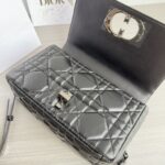 Dior 迪奧頂級原單 Caro 黑銀羊皮鏈條包