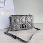 Dior 迪奧復刻版 Caro 灰銀羊皮鏈條包