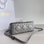 Dior 迪奧復刻版 Caro 灰銀羊皮鏈條包