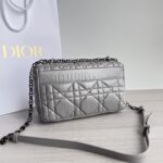 Dior 迪奧復刻版 Caro 灰銀羊皮鏈條包