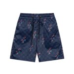 GUCCI 海軍藍蛇紋Logo短褲古馳精品仿製GG印花五分褲