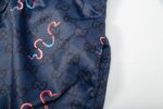 GUCCI 海軍藍蛇紋Logo短褲古馳精品仿製GG印花五分褲