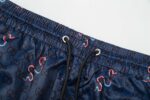 GUCCI 海軍藍蛇紋Logo短褲古馳精品仿製GG印花五分褲